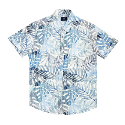 Island Crew Men's Stretch Short Sleeve Rayon Aloha Shirt: Tropical Season